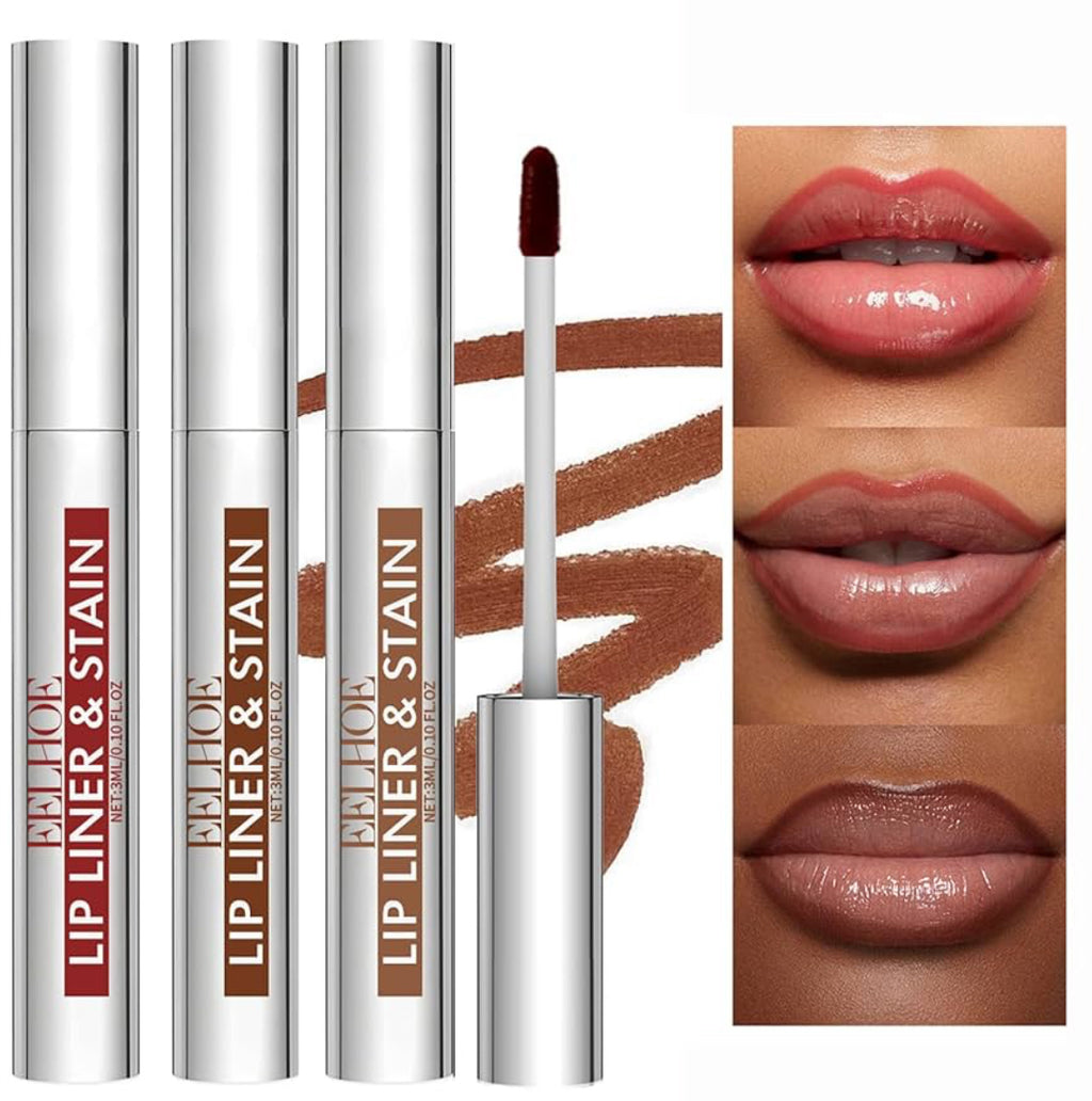 Peel Off Lip Stain Tattoo Set 3 Colors Matte Finish Waterproof Lip Liner Pencil Removable Transfer-proof Lip Liner Set