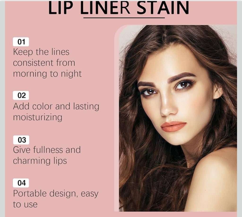 Peel Off Lip Stain Tattoo Set 3 Colors Matte Finish Waterproof Lip Liner Pencil Removable Transfer-proof Lip Liner Set