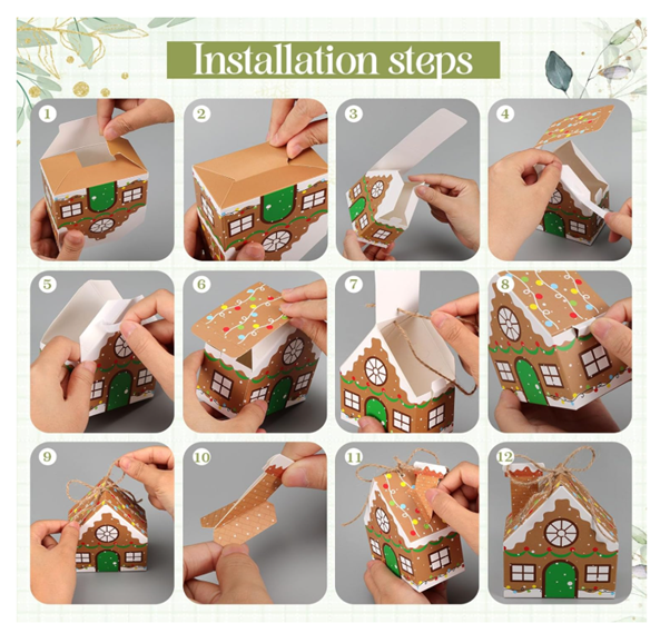 24 Pcs Advent Calendar 2025,Reusable Christmas Countdown Calendars Numbered Empty Houses Boxes, Make Your Own Advent Calendar for DIY Xmas Decorations Kids & Adults